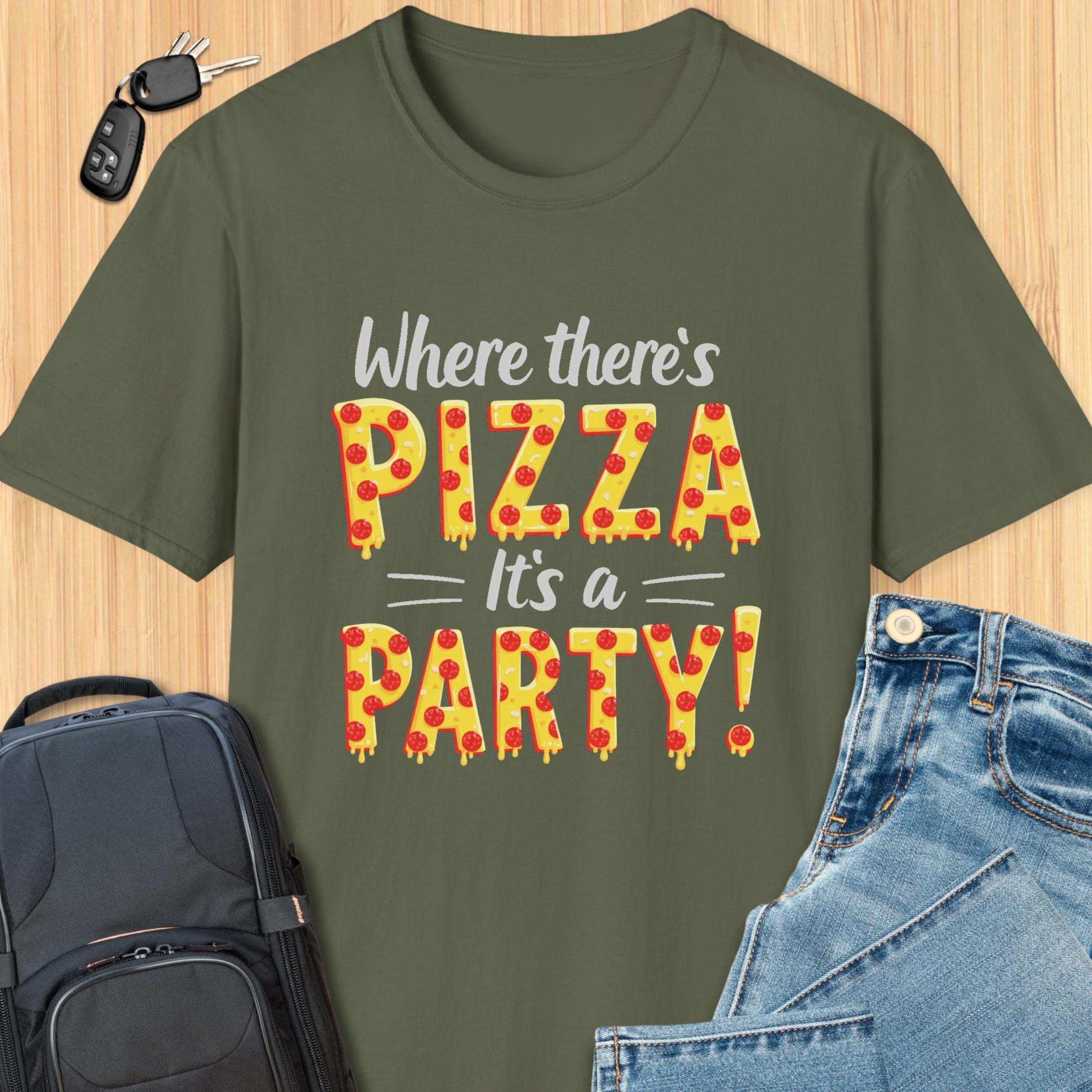 Pizza Party Lovers T-shirt: Funny Foodie Humor for Enthusiasts