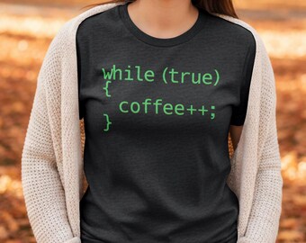 Minimalist Programmer Coffee Humor Tee | Geek Coder Java Shirt | Funny Software Developer T-Shirt