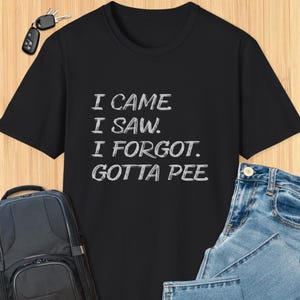 Funny Getting Older T-shirt, I Came Saw Forgot Gotta Pee, Aging With Humor Birthday, Retirement, Gag Gift