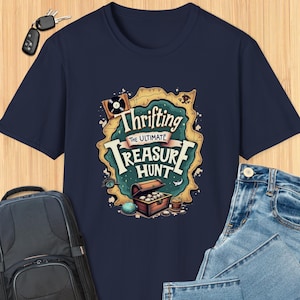 Camiseta con mapa de tiendas de segunda mano Thrifting Is The Ultimate Treasure Hunt