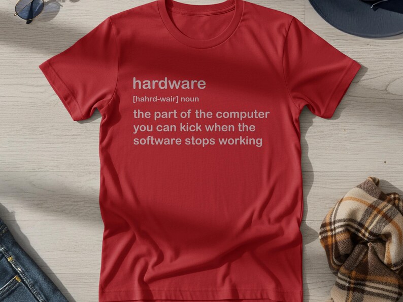 Hardware Definition Shirt - Programmierer Humor T-Shirt Computer Witz Top Tech Geek Geschenk Sarkasmus Nerd Coding Lustig Dev Bild 2