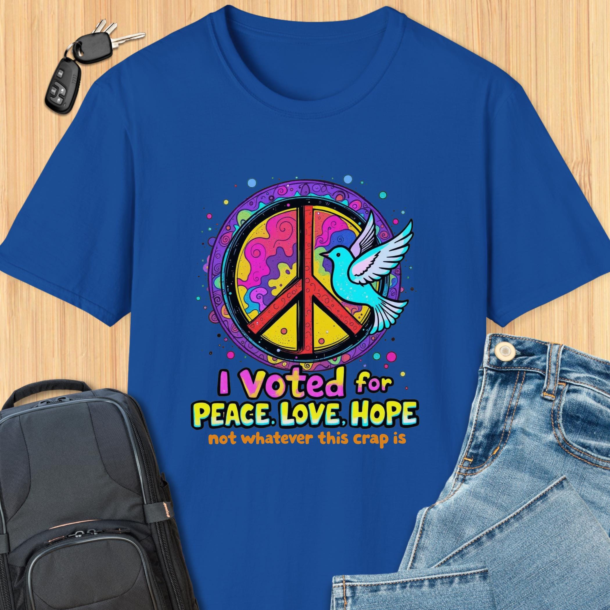 MARK & LONA ネイビーシャツ LOVE PEACE Peace, Love and Basketball Shirt in Blue – Watts Basketball