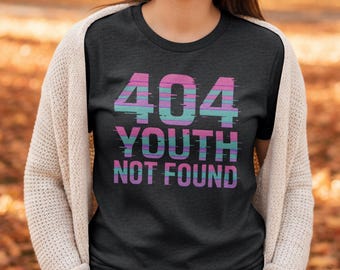 Camiseta Vaporwave 404 Error: Divertida camiseta geek para programadores, gamers y entusiastas de la tecnología.