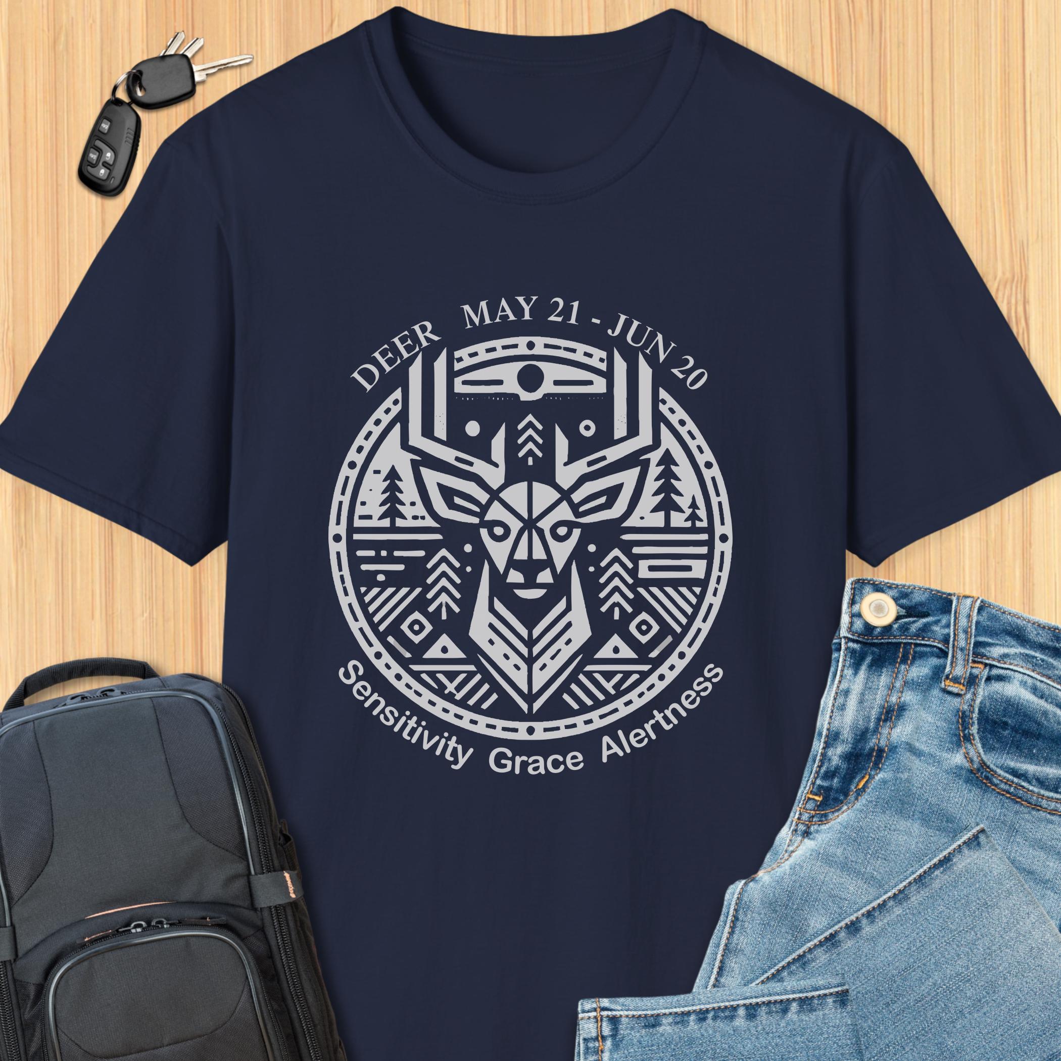 Native American Deer Spirit Animal T-shirt | Zodiac Birthday Gift
