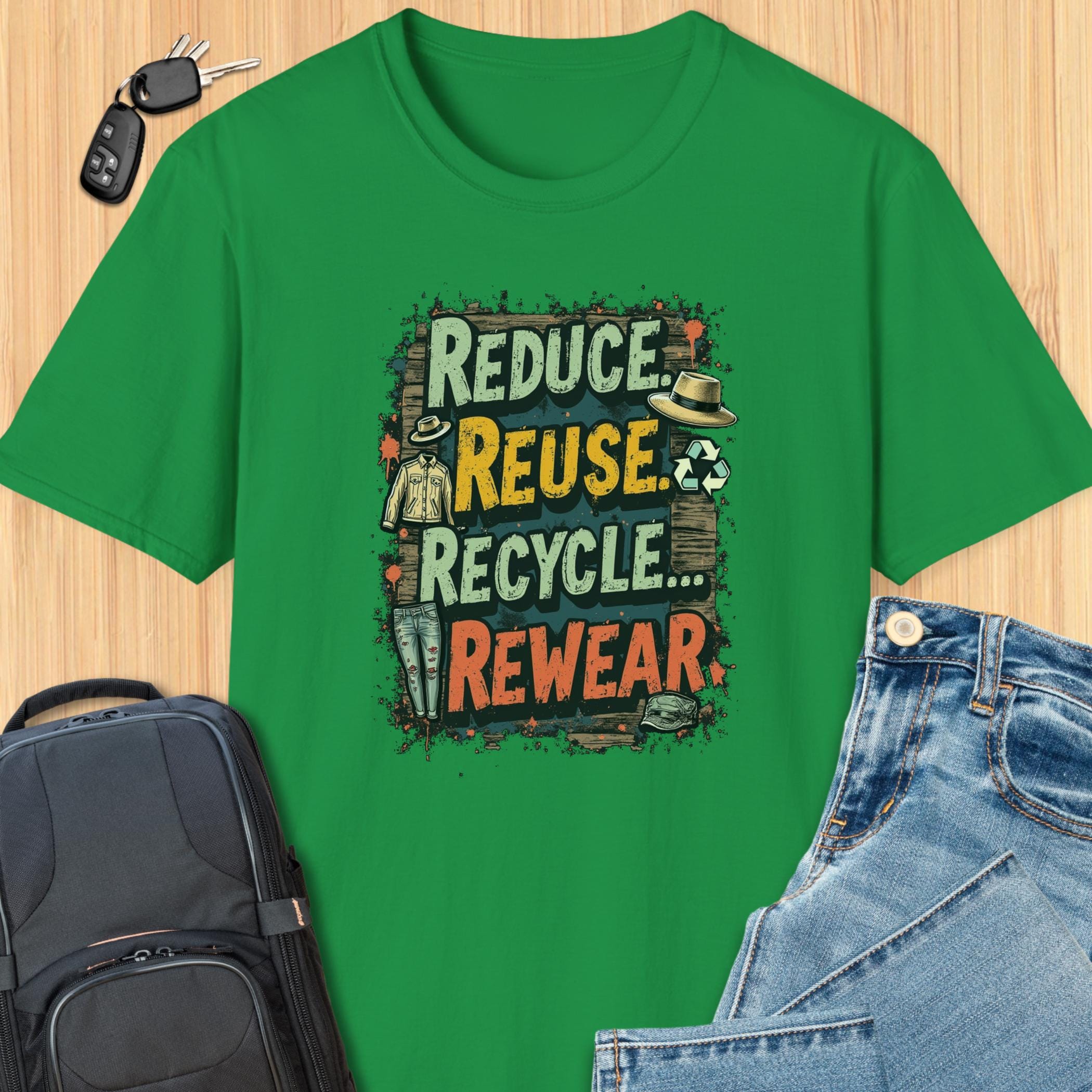 Colorful Reduce Reuse Recycle Rewear Thrifting Mantra T-shirt - Etsy