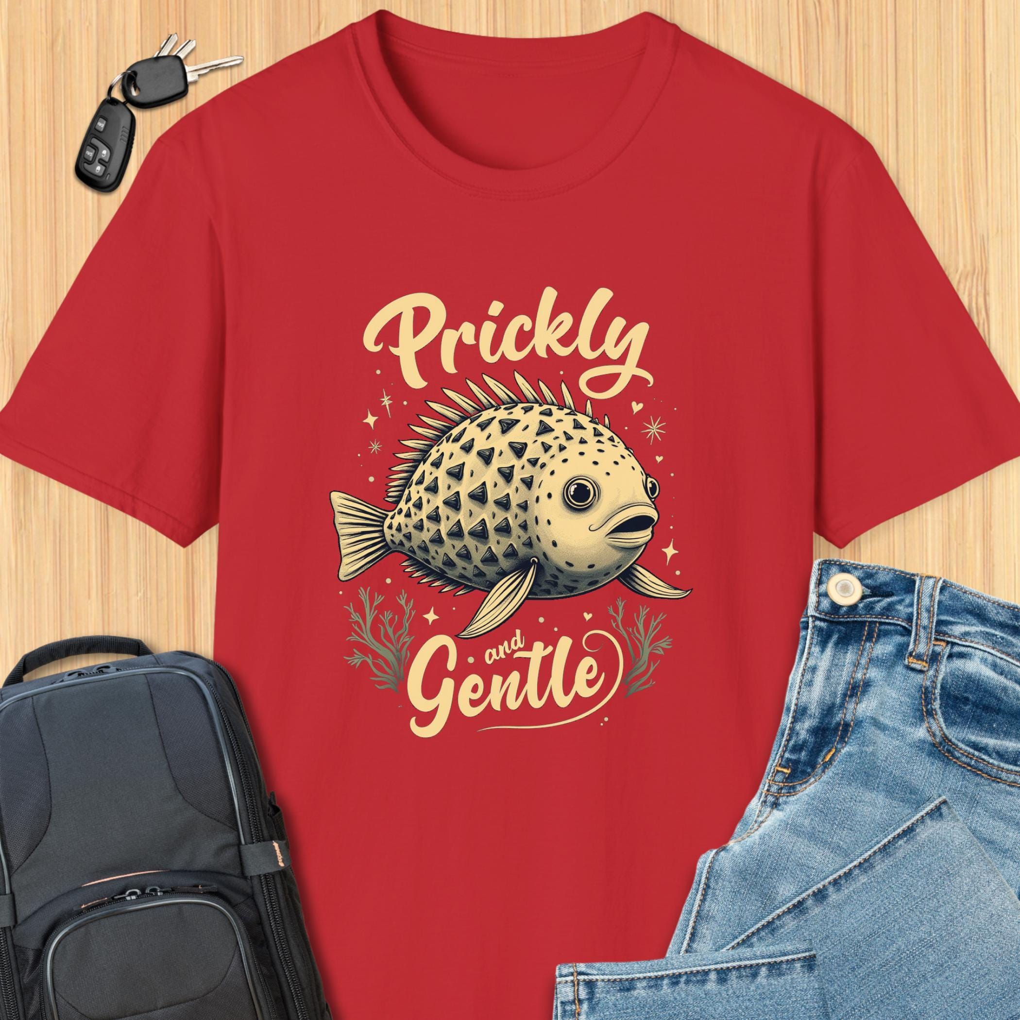 Softstyle Retro Design Puffer Fish T-shirt 