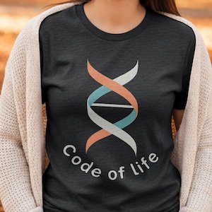 Minimalistisk DNA-Helix Science Geek T-shirt | Biologi Genetik Livskod T-shirt för nördiga STEM-älskare