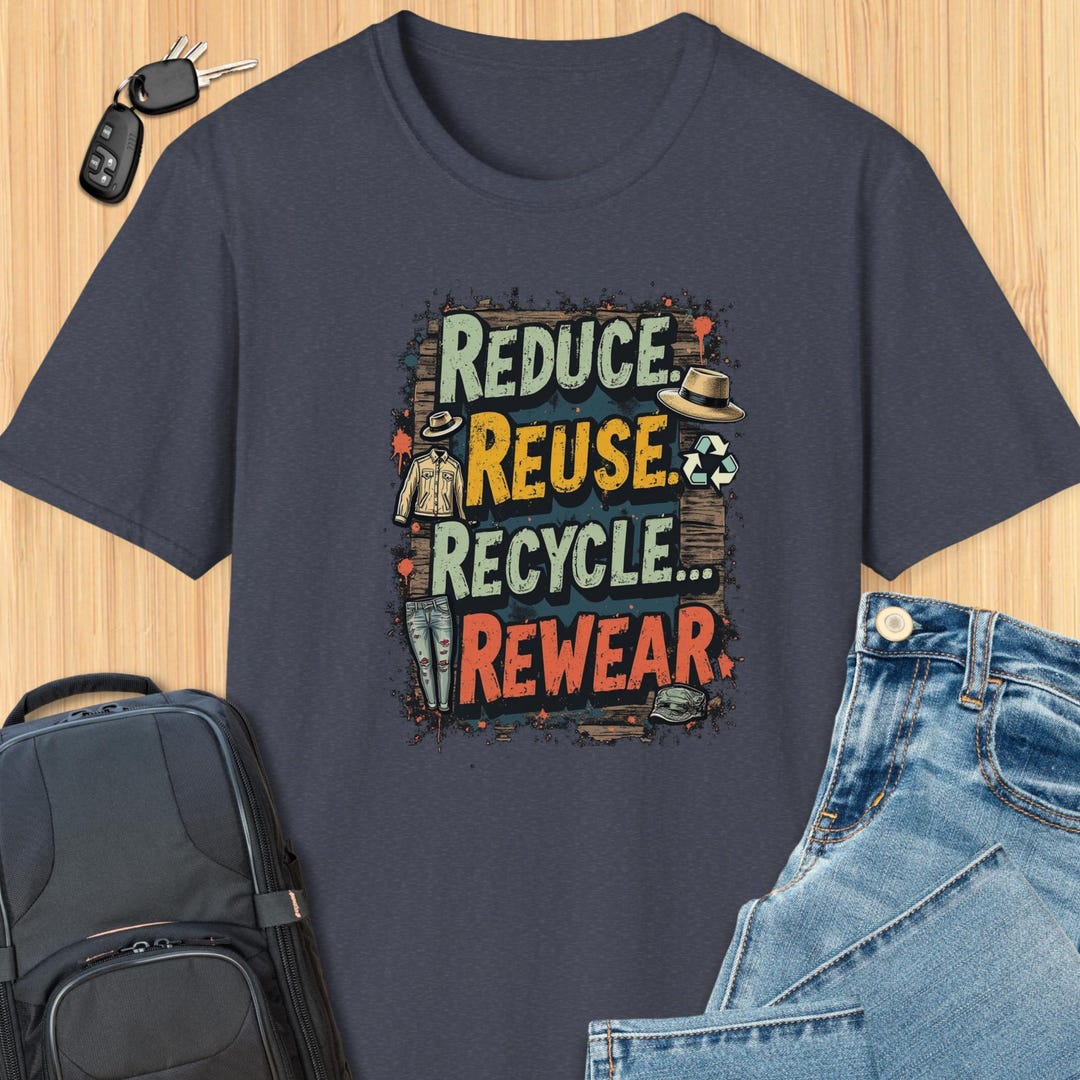 Colorful Reduce Reuse Recycle Rewear Thrifting Mantra T-shirt - Etsy