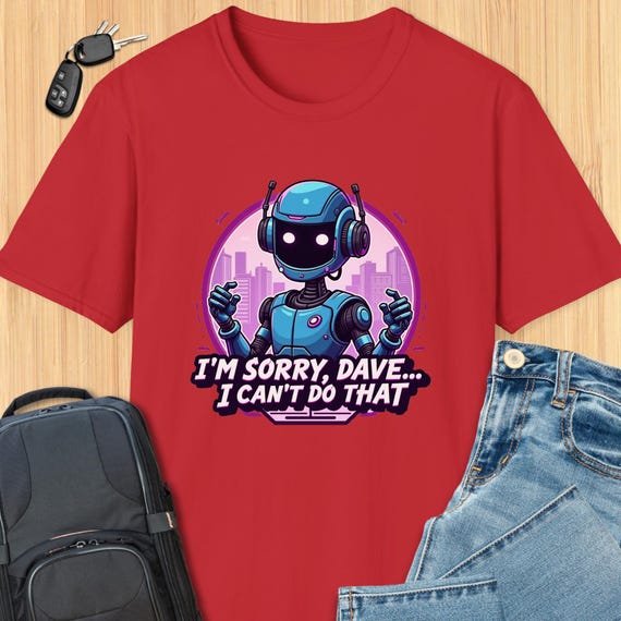 Retro Robot STEM Humor T-shirt: Sorry Dave, Can't Do That Funny