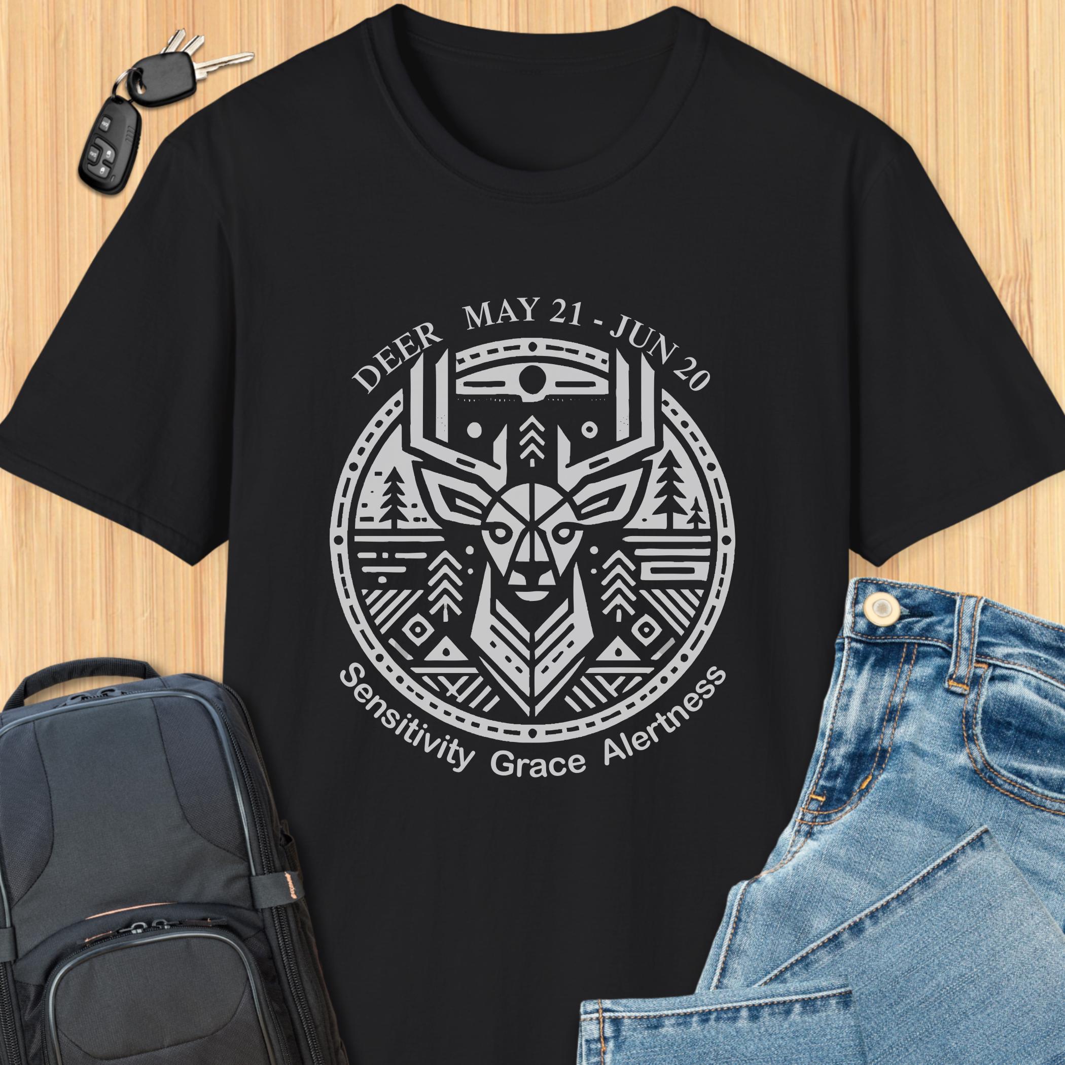 archive CIVARIZE deer トライバル Tシャツ size44 Native American Deer Spirit Animal T-shirt | Zodiac Birthday Gift