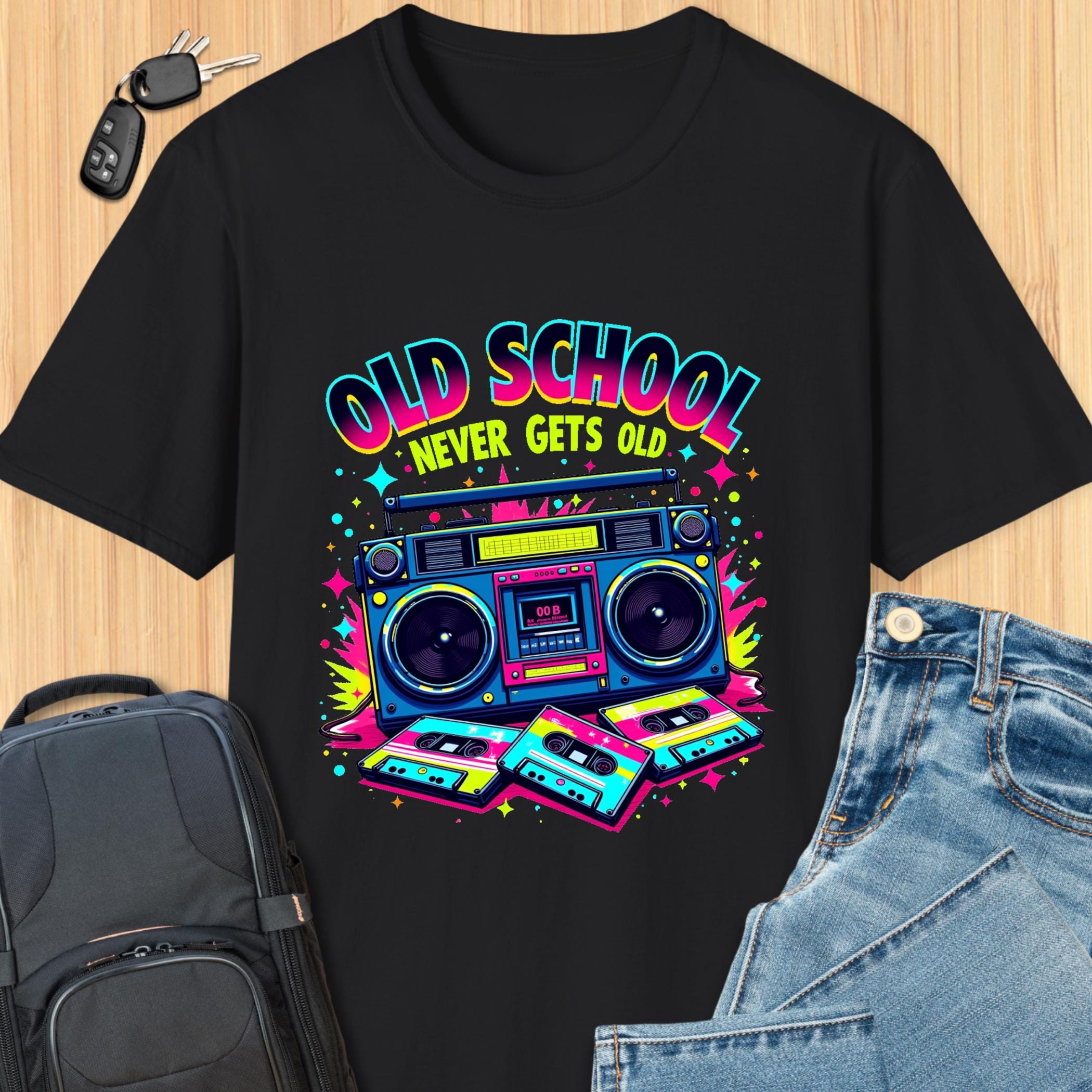 Boom Box Old School Never Gets Old 70s 80s Nostalgia T-shirt - Etsy
