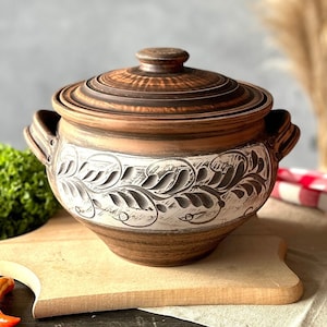 Unglazed Clay Pot for Cooking with Lid, Terracotta pot, Earthen Kadai, Clay cook pot, Clay Cookware