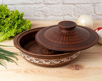 Big Pot Handmade Ceramic Baking Dish Saucepan Clay Cooking Pan Organic Ceramics Dutch Oven Casserole Cooker Crockery Tableware Utensil