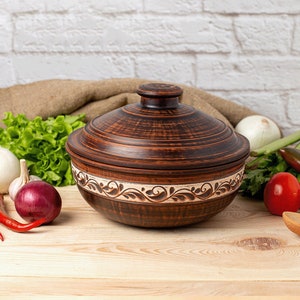 Unglazed Clay Pot for Cooking with Lid, Pot for Cooking & Serving with Lid, Terracotta Clay Pot, Terracotta Clay Pot, clay casserole pot