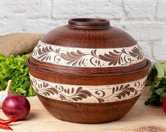 Chlebak, Koszyk na chleb, Naczynia do pieczenia, Naczynia gliniane, Ceramika ukraińska, Glina nieszkliwiona, Garnek gliniany z pokrywką, Forma gliniana, Naczynie ceramiczne do pieczenia