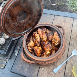 Unglazed Clay Pot for Cooking with Lid, Earthen Kadai, LEAD-FREE Clay Cooking Pot, Indian Clay Handi, Ayurveda Range, Curry, Biryani Pot. image 6