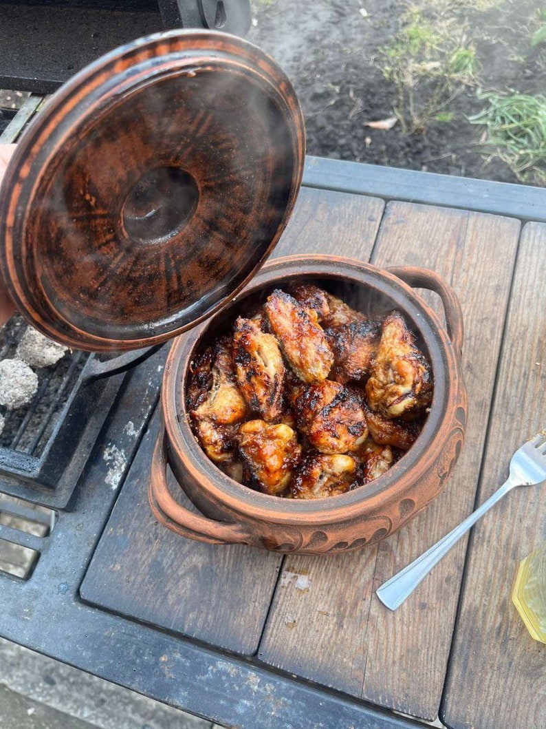 Unglazed Clay Pot for Cooking with Lid, Earthen Kadai, LEAD-FREE Clay Cooking Pot, Indian Clay Handi, Ayurveda Range, Curry, Biryani Pot. image 6