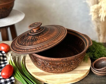 Big Pot Handmade Ceramic Baking Dish Saucepan Clay Cooking Pan Organic Ceramics Dutch Oven Casserole Cooker Crockery Tableware Utensil