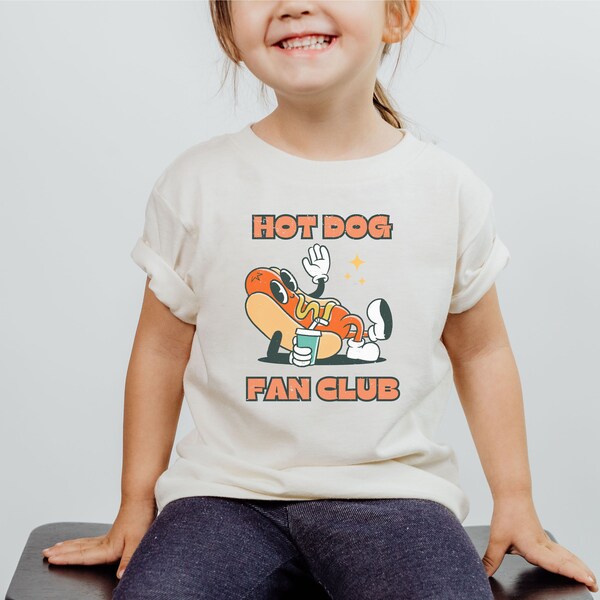 Hot Dog T Shirt Cool Hot Dog Graphic Shirt Funny Food Shirt Toddler Retro Foodie Shirt Vintage Baseball Game Day Gift Toddler Hot Dog Fan