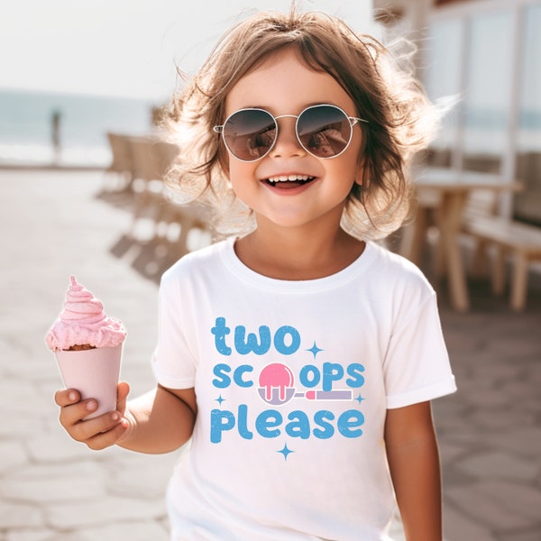 Two Scoops Ice Cream Shirt Toddler Ice Cream Birthday Shirt Summer Shirt Kids Ice Cream Social Tshirt Gift for Grandchild Kids Foodie Shirt