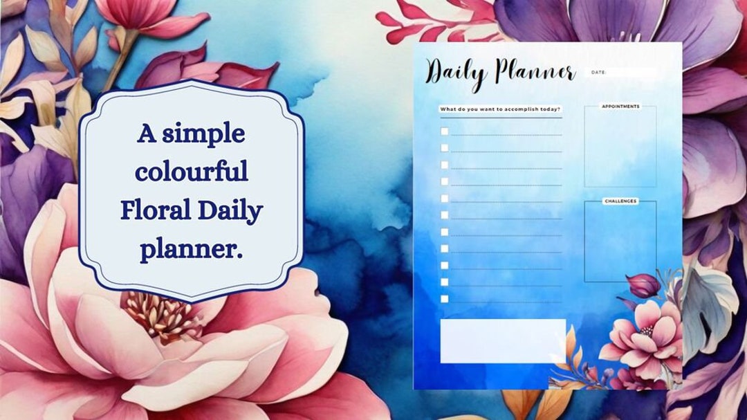 Printable Floral Daily Planner - Etsy
