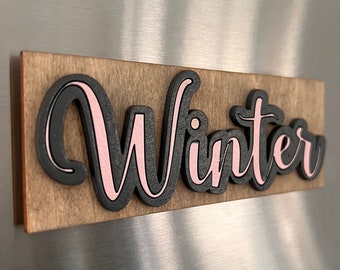 Magnet Personalized Kids Name Wood Magnet Girl Gift Boy Gift kid name magnet for fridge