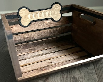 Dog Toy Bin Dog Toy box gift for dog lover personalized dog name gift multipurpose Wood Storage tote gift for new dog owner Custom Wood Box