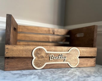 Dog Toy Box Personalized Dog Toy Basket gift for dog lover personalized dog name gift Wood Storage tote Dog Storage Dog Box Puppy Toy Box