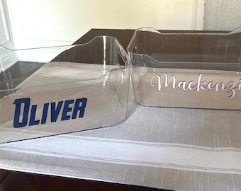 School Supplies Desk Tote Organizer Marker Box Kids Name Box Personalized Craft Box for Kids Acrylic Storage
