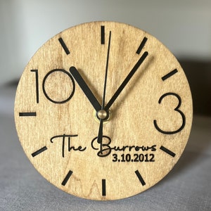 Personalized Anniversary Gift Clock Wedding Gift for Spouse Custom Desk Clock Personalized Clock Gift for Couple Tabletop Clock Couples gift