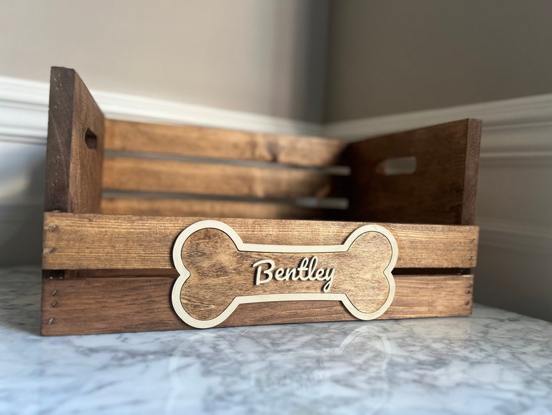 Dog toy box dog toy basket personalized puppy gift