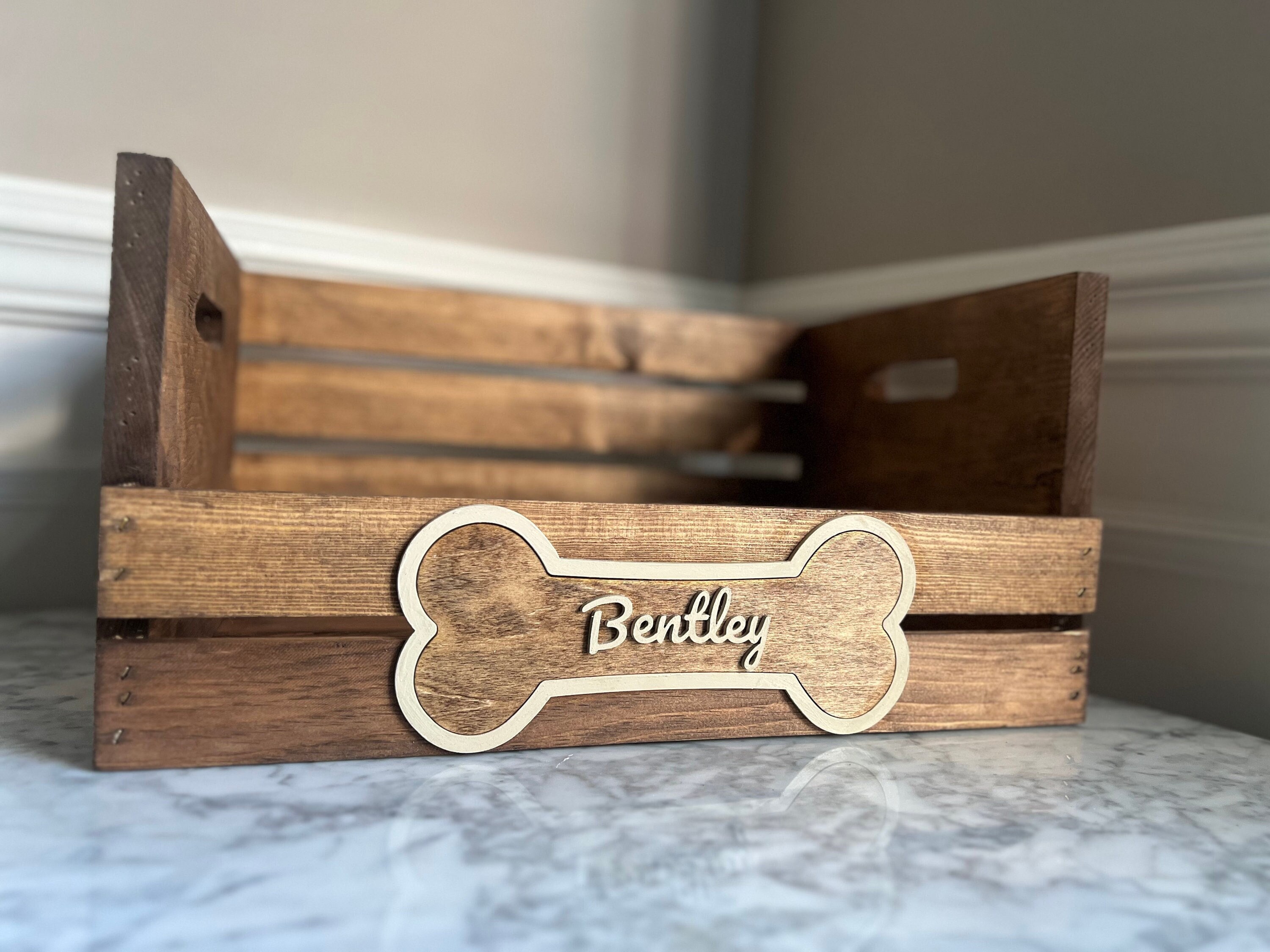 Dog Toy Box Personalized Dog Toy Basket gift for dog lover personalized dog name gift Wood Storage tote Dog Storage Dog Box Puppy Toy Box