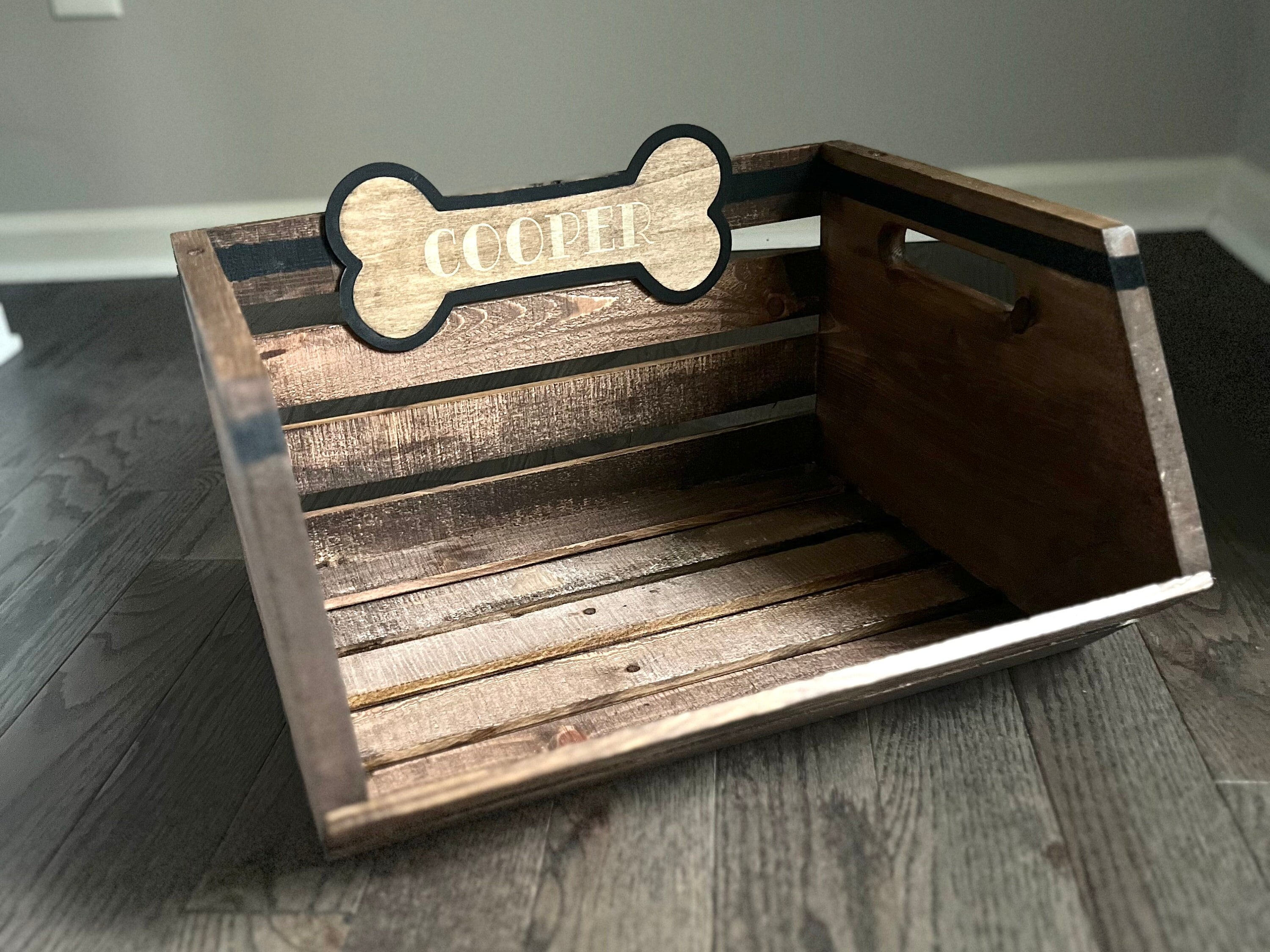 Dog Toy Bin Dog Toy box gift for dog lover personalized dog name gift multipurpose Wood Storage tote gift for new dog owner Custom Wood Box