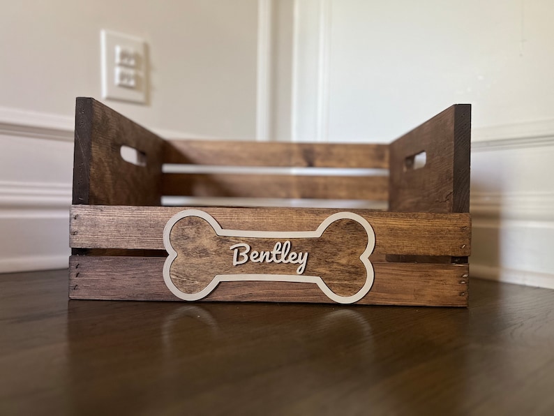 Dog toy box dog toy basket personalized puppy gift