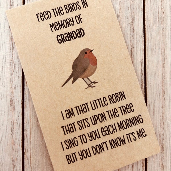 Personalised Eco Friendly Memorial Bird Seed - In Memory of - Add Any Name