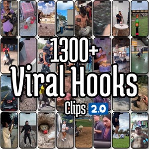 1300+ virala hook-klipp | Riktigt videopaket för TikTok, Reels och Shorts | Kommersiellt bruk