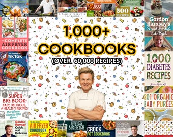 1,000+ Cookbooks Bundle | Recipe Books Collection | MRR PLR | Digital Library | Instant Download | 100,000 + Recipes