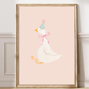 Silly Goose Birthday Print: Pink Nursery Wall Art (Digital Download)