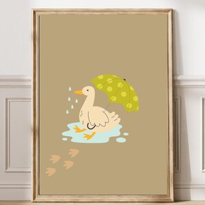 Silly Goose Poster, Goose nursery wall art, Farm Animal print, baby room Illustration, Nursery Wall Art, neutral Children&#39;s Room decor 338