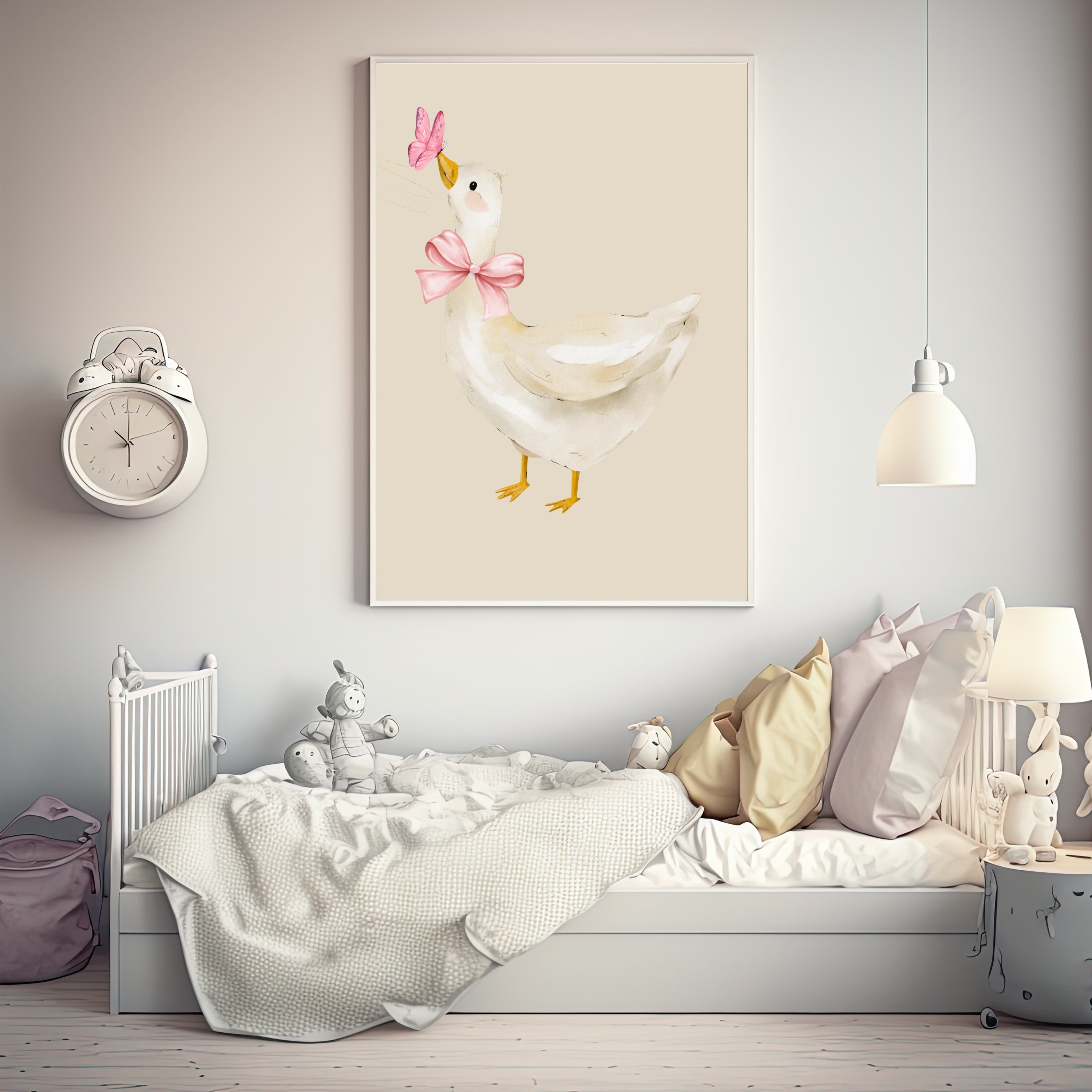 Goose Nursery Wall Art Farm Animal Print Baby Room Illustration Nursery ...