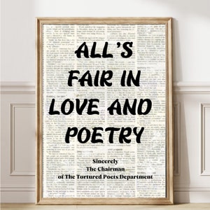 All’s Fair In Love And Poetry Art The Tortured Poets Department Poster Swiftie Preppy Aesthetic Dorm Decor Swiftie Merch Taylor poster 171