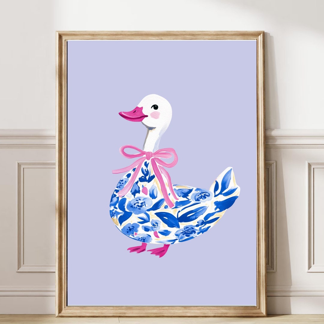 Duck Nursery Wall Art Print, Kids Room Decor, Animal Poster, Cute Duck ...
