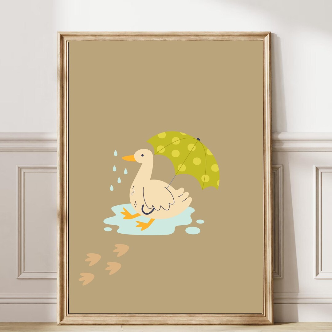 Silly Goose Poster, Goose Nursery Wall Art, Farm Animal Print, Baby ...