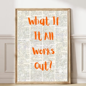 Et si tout allait bien, impression affiche tendance citation rétro art dortoir déco esthétique art mural impression numérique typographie journal imprimable 74