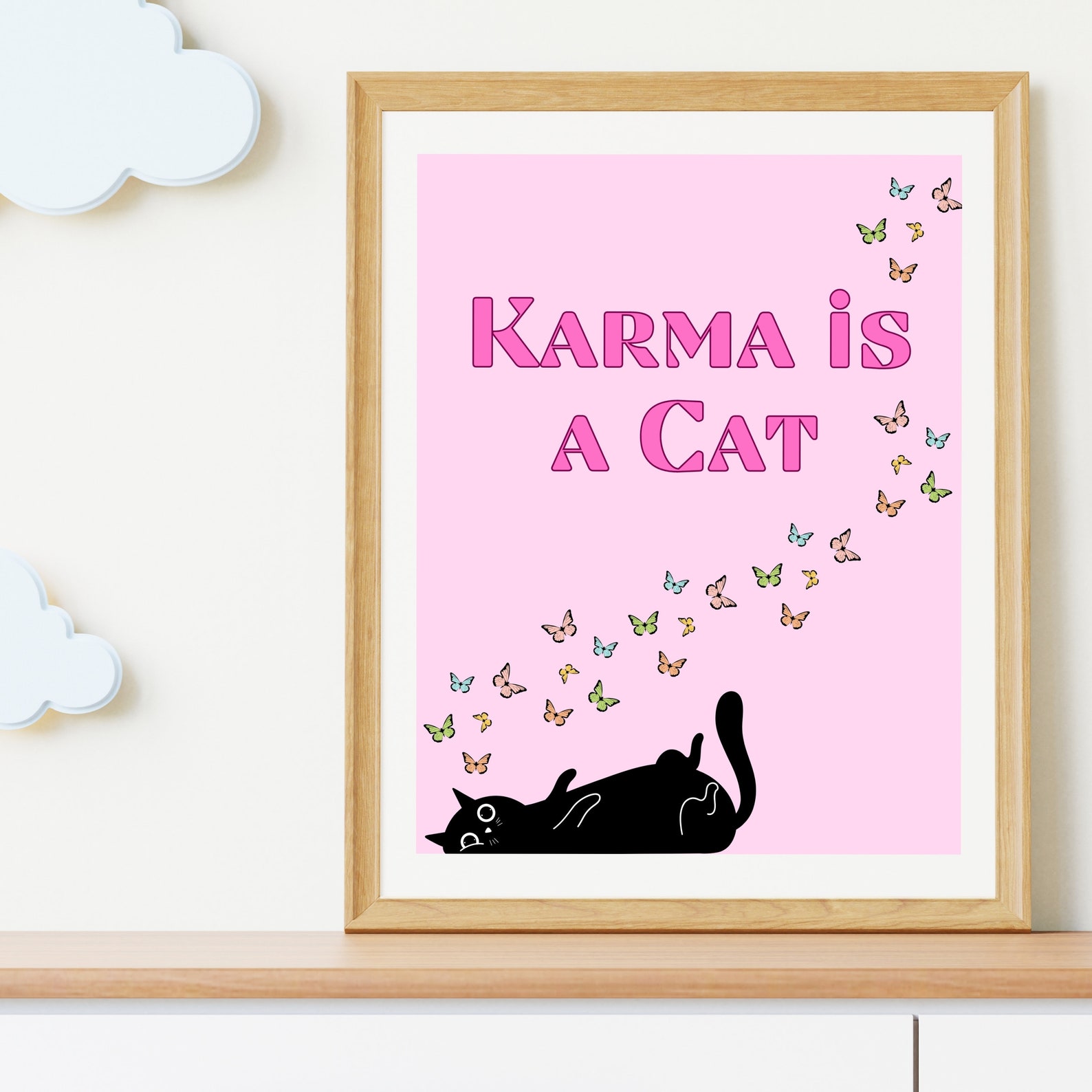 Karma is A Cat Poster Poster Swiftie Inspired Wall Art Karma Print Preppy Aesthetic Dorm Decor ...