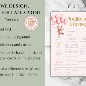 Spanish Baby Shower Prediction & Advice Cards - Set Of 24, Gender Neutral - View #8