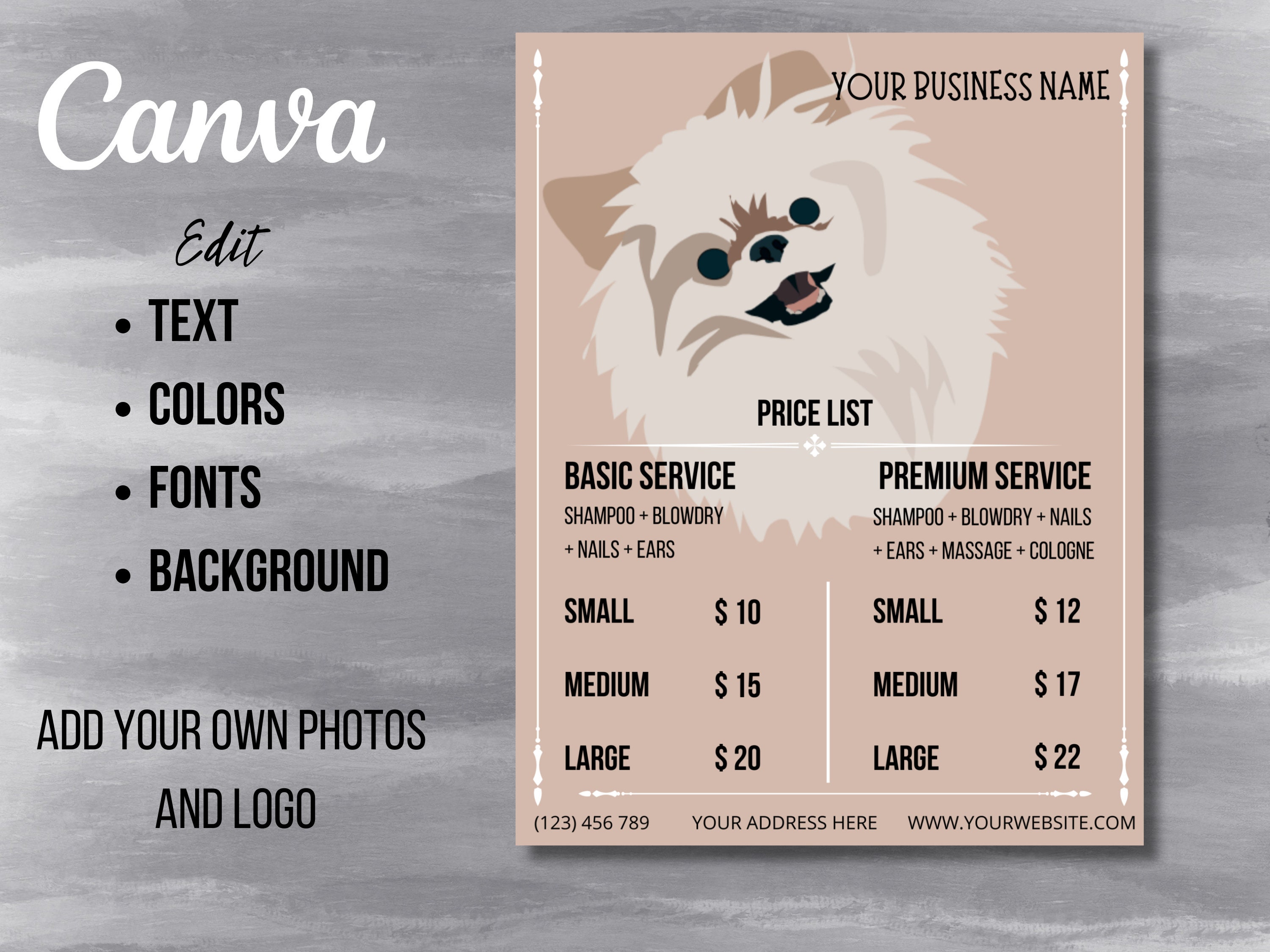 View of Dog Grooming Digital Services, Dog Groomer Flyer Bundle, Dog Grooming ...