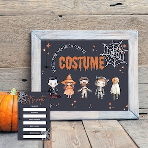 Halloween Party Kit zum selbst ausdrucken: Kostüm-Wettkampf-Schild, Wahlzettel & Urkunden für das beste Kostüm - Instant Download