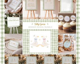 Goose Gender Reveal Party Bundle, Silly Goose Theme Party Pack, Silly Goose Gender Reveal Decorations, Girl or Boy Reveal Package, He or She