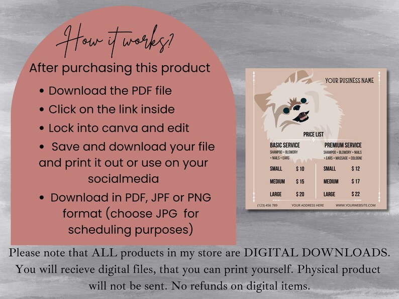 Picture of Dog Grooming Digital Services, Dog Groomer Flyer Bundle, Dog Grooming ...